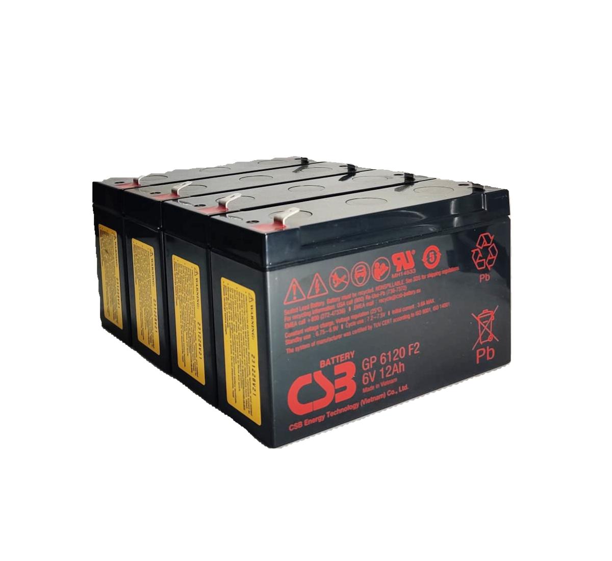 x4 CSB GP6120F2X4  6v 12Ah Sealed Lead Acid Batteries